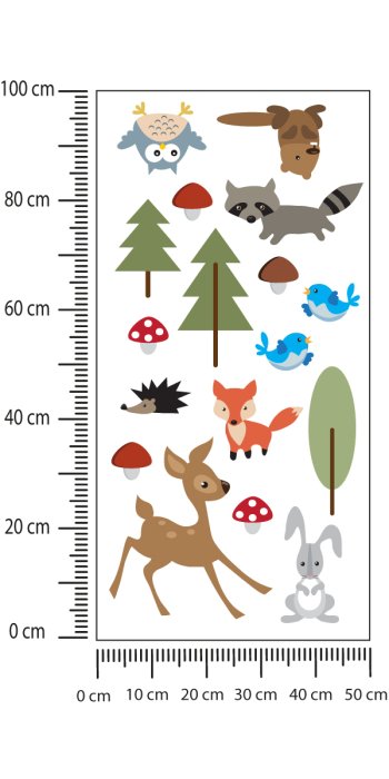 Naklejki DUŻY ZESTAW zwierzątka leśne jeż
