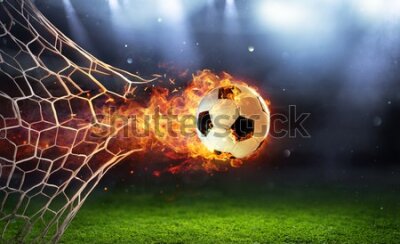 Fototapeta Piłka Nożna w Płomieniach