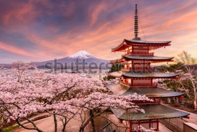 Fototapeta Pagoda na tle góry Fuji