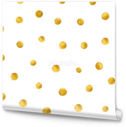 Tapeta Żółte Kropki na Białym Tle